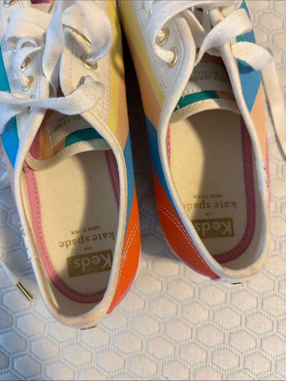 kate spade Multicolor Stripe Canvas High-top Sneakers